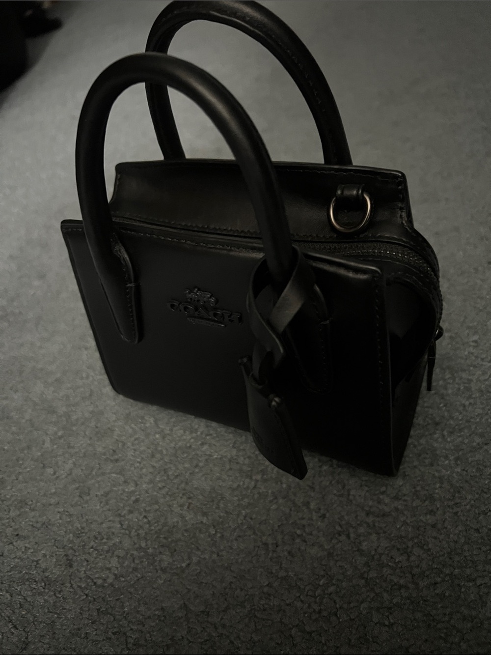Coach Black Leather Mini Top-Handle Satchel